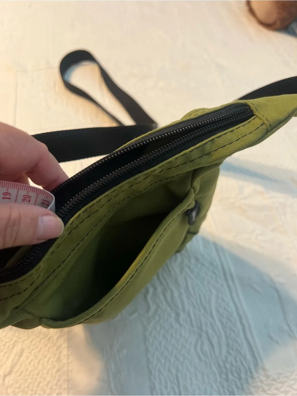 Olive Green Crossbody Sling Bag with Adjustable Strap - Unbranded